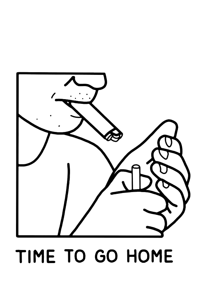 Time To Go Home Line Art