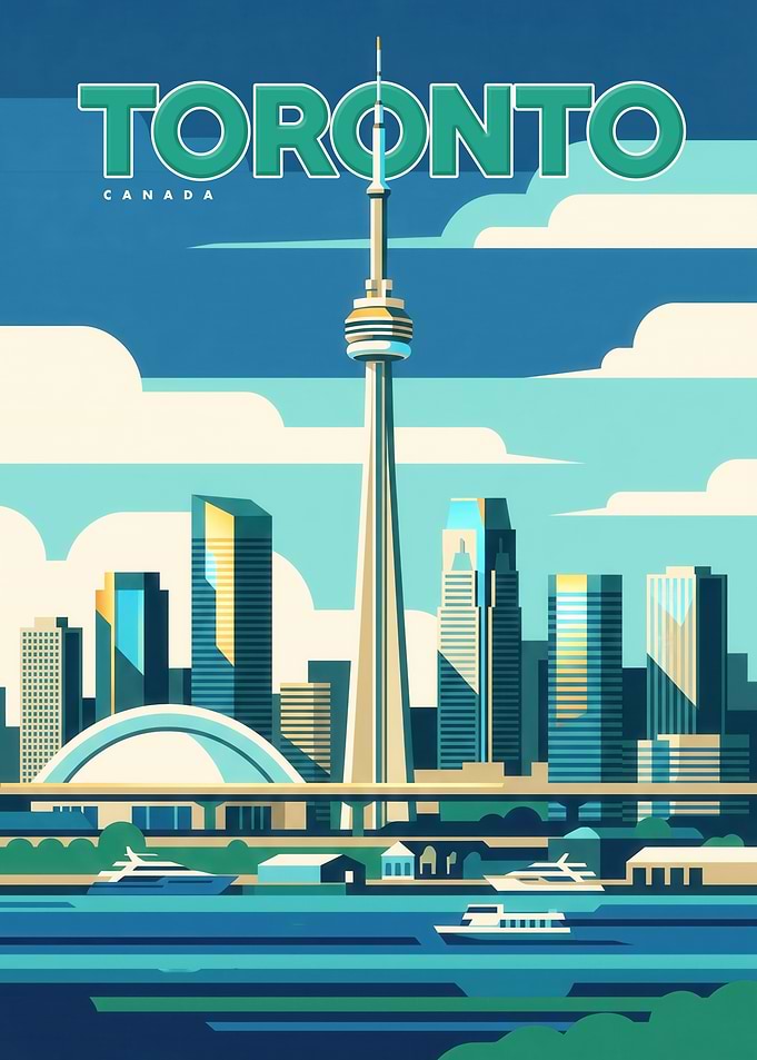 Toronto Skyline Travel Poster