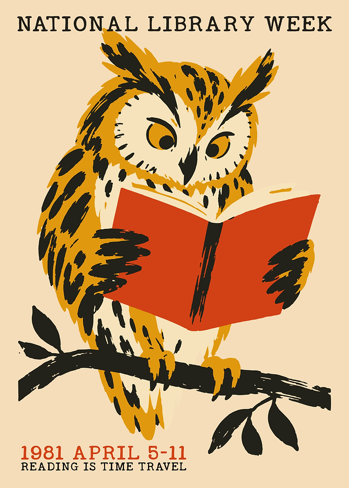 1981 National Library Week Owl Poster