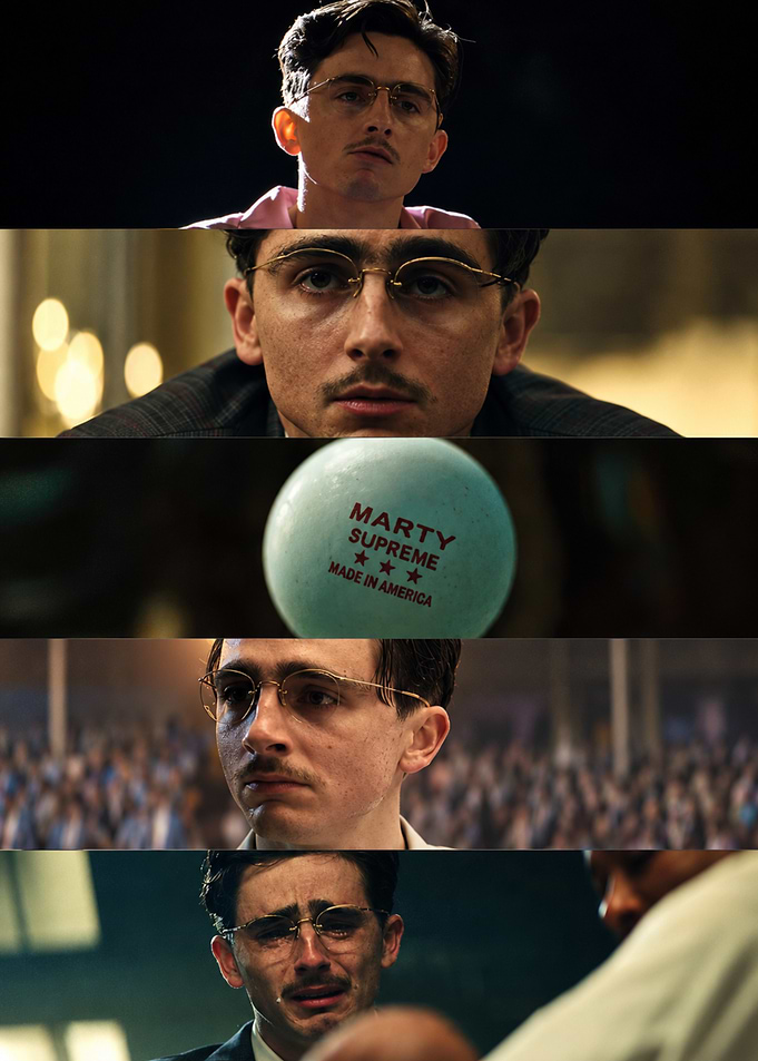 Marty Supreme Ping Pong Movie Collage