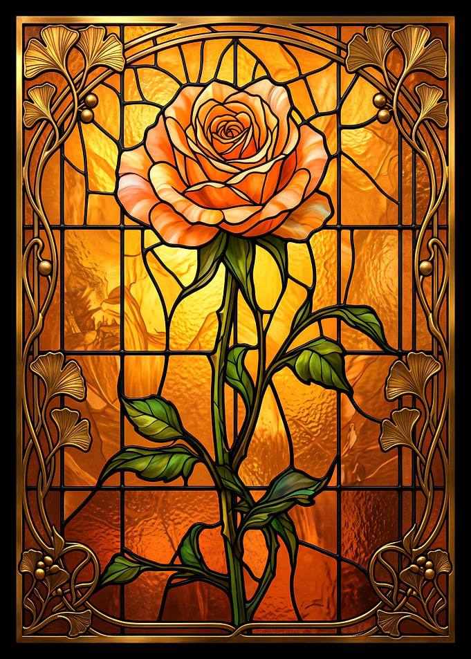 Stained Glass Rose