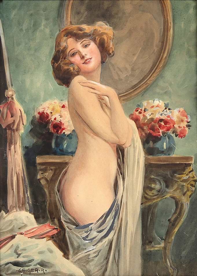 Vintage Painting of a Young Woman