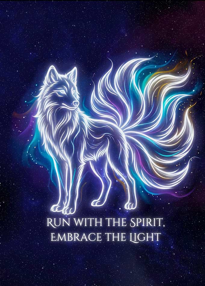 Glowing Nine-Tailed Fox Spirit Art