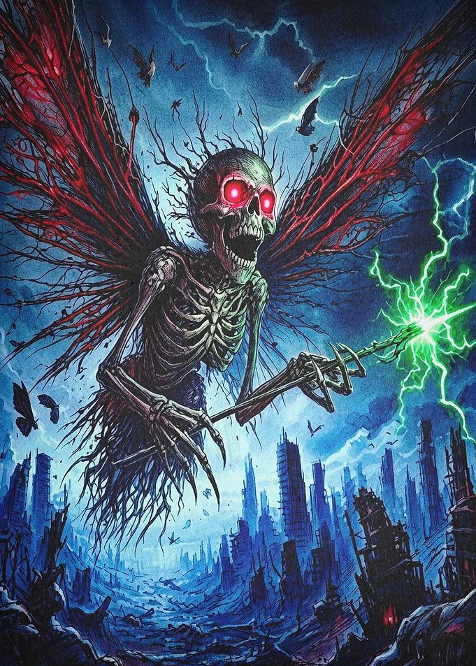 Skeleton Fairy Dark Fantasy Poster