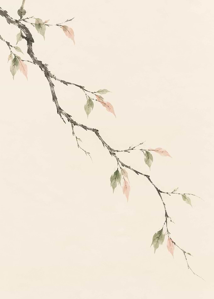 Minimalist Watercolor Tree Branch Illustration