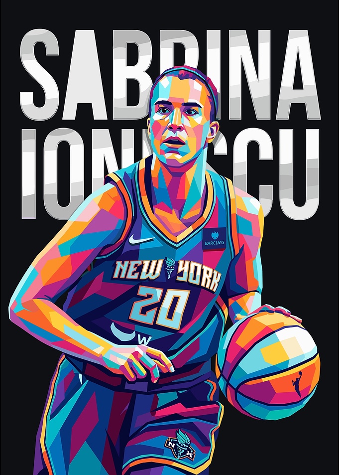 Sabrina Ionescu Pop Art Portrait