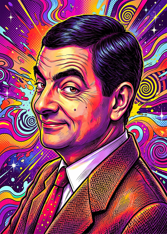 Psychedelic Pop Art Mr. Bean Portrait