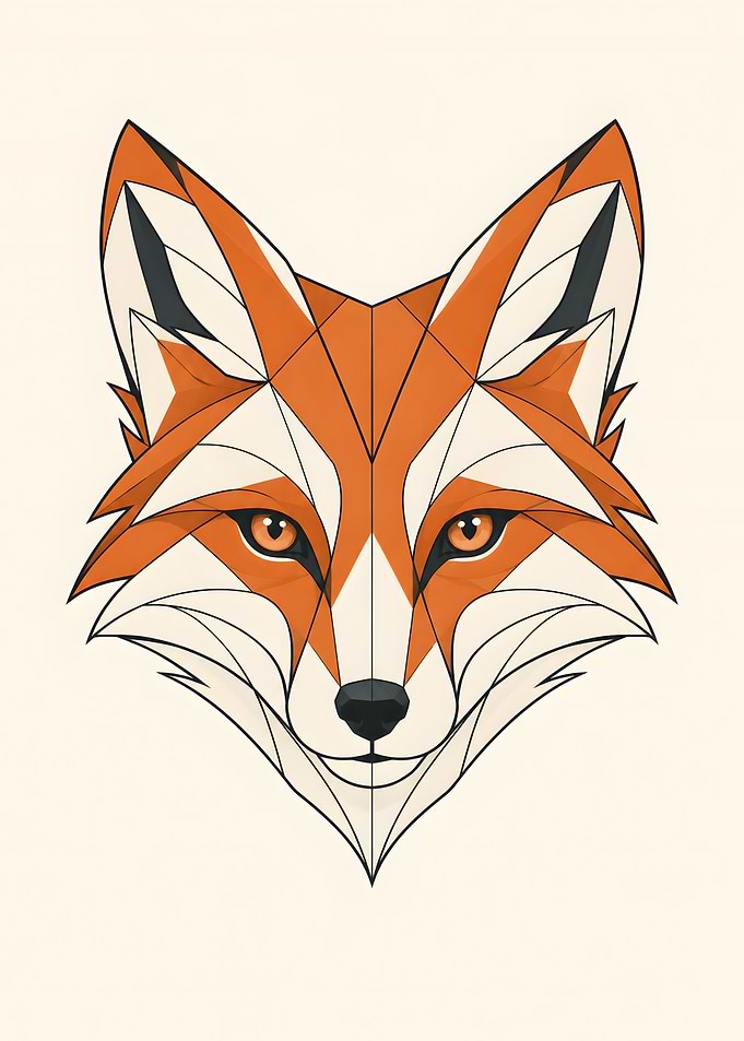Geometric Low Poly Fox Face