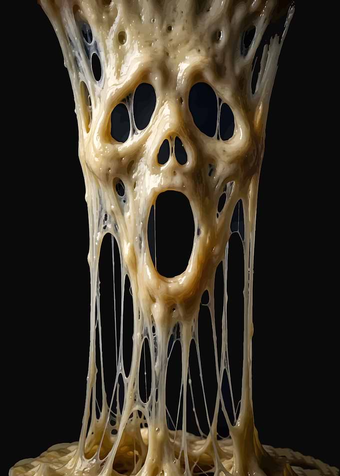Melting Cheese Skull Art