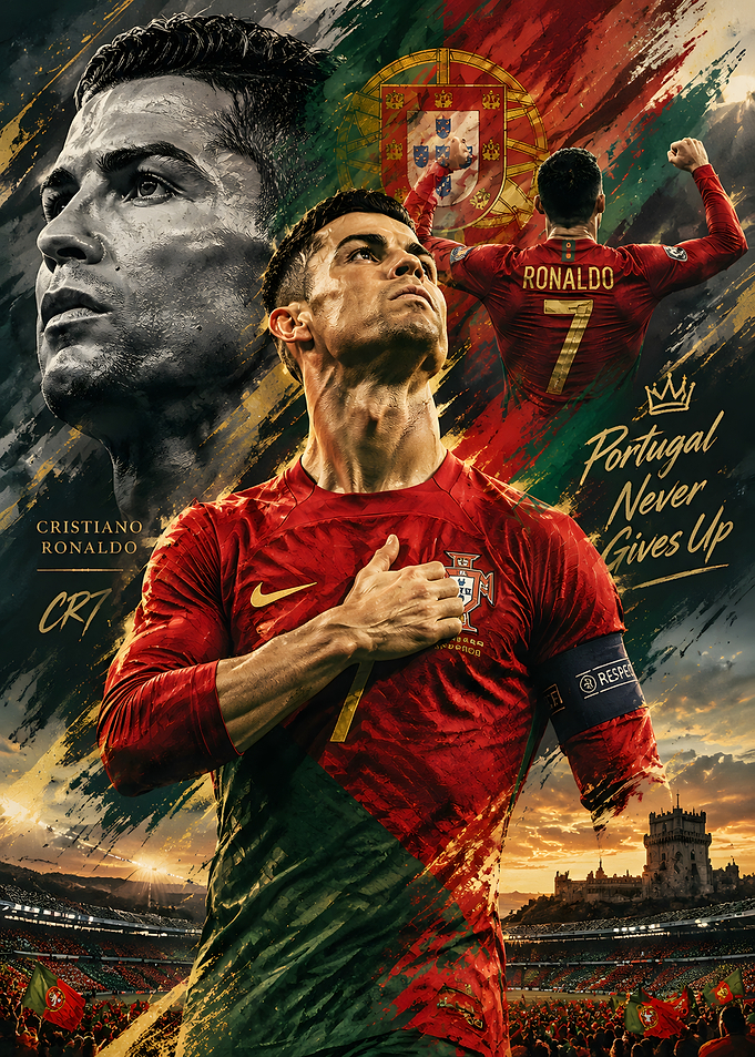Cristiano Ronaldo Portugal Football Poster