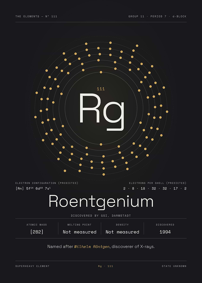 Roentgenium — The Elements Nº 111