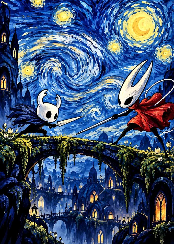 Hollow Knight Starry Night Crossover