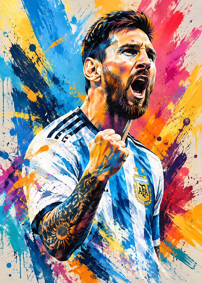 Lionel Messi Argentina Soccer Art Portrait