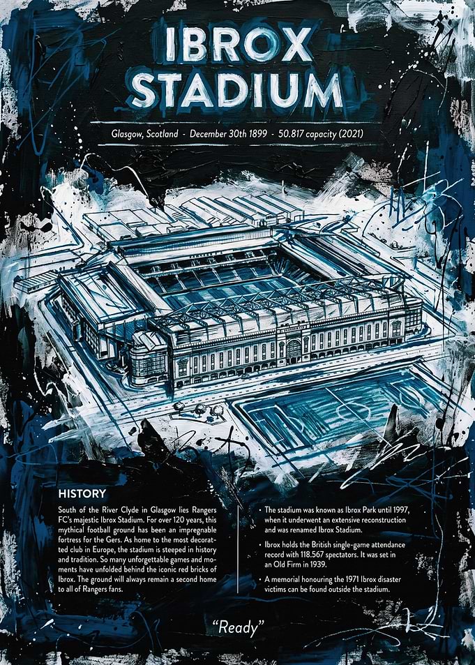 Ibrox Stadium Glasgow Art Print