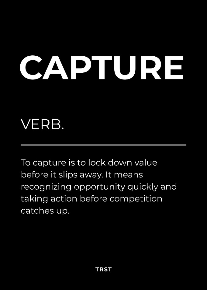 Capture Definition Poster – Opportunity, Action & Competitive Success Mindset