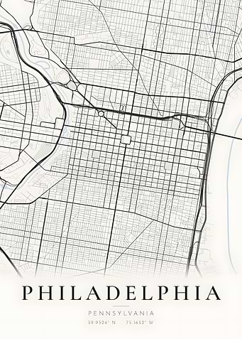 Philadelphia Minimal Street Map Light Poster