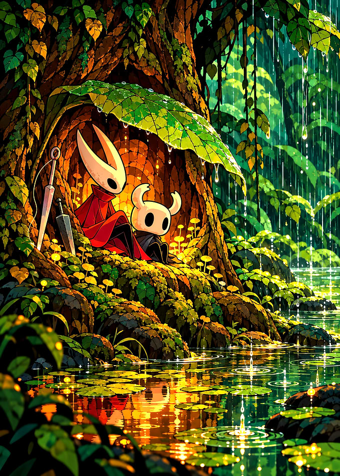 Hollow Knight and Hornet Resting