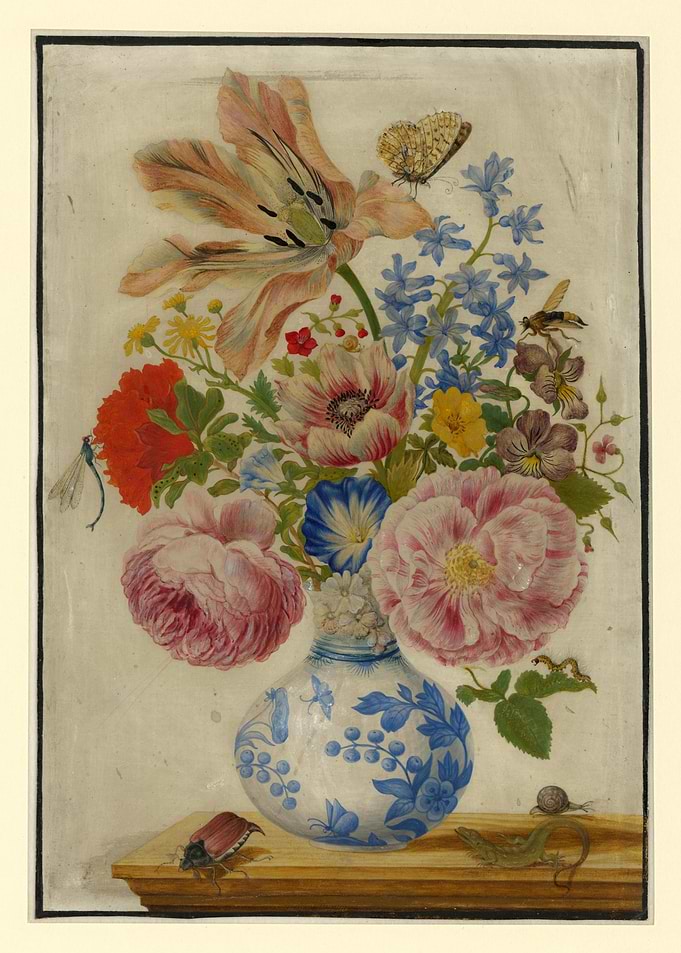 Vintage Botanical Still Life Painting