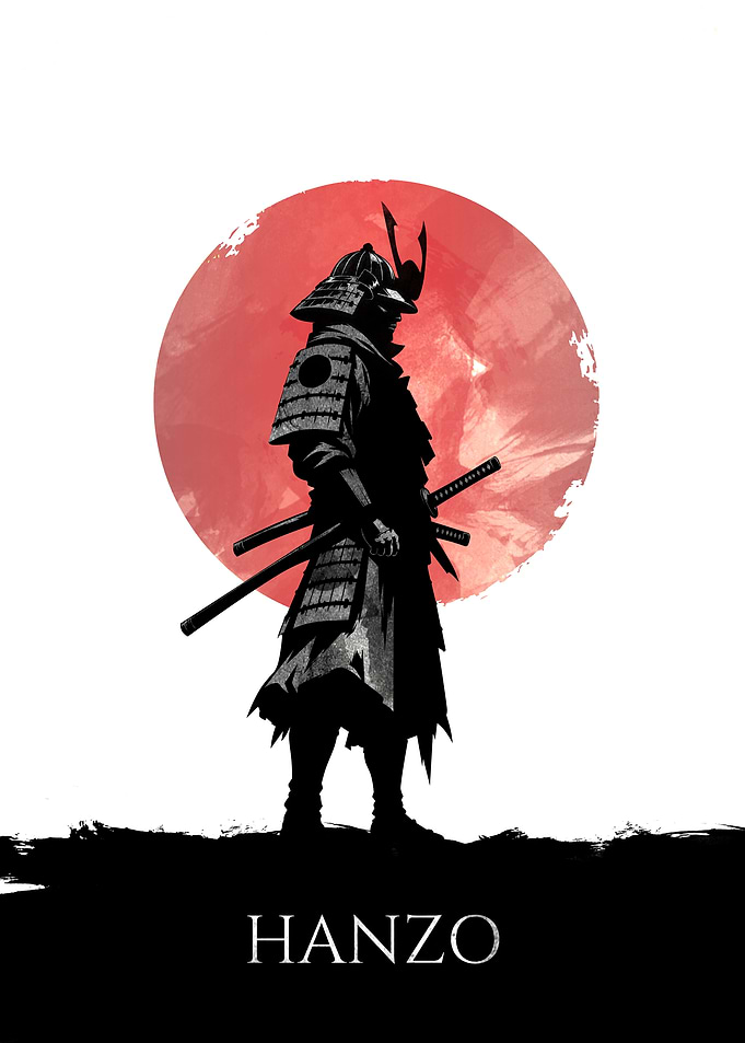 Hanzo Samurai Silhouette Poster