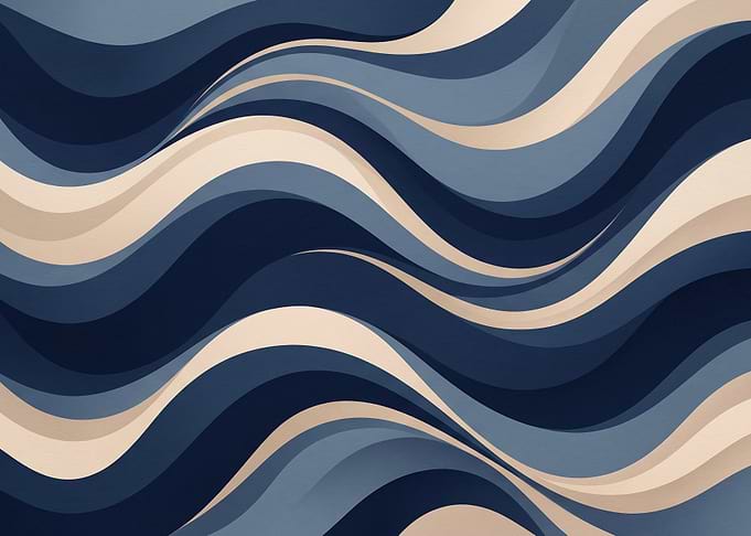 Abstract Blue and Beige Wavy Pattern