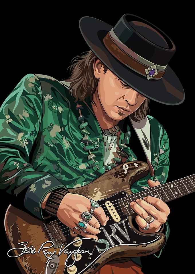 Stevie Ray Vaughan Guitar Portrait