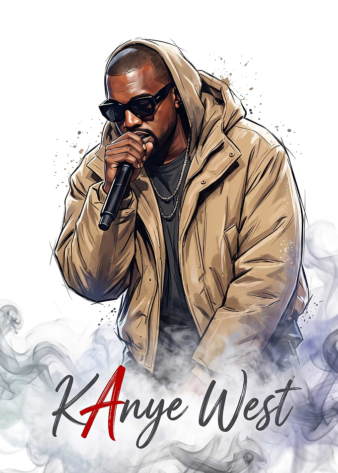 Kanye West Artistic Portrait Illustration