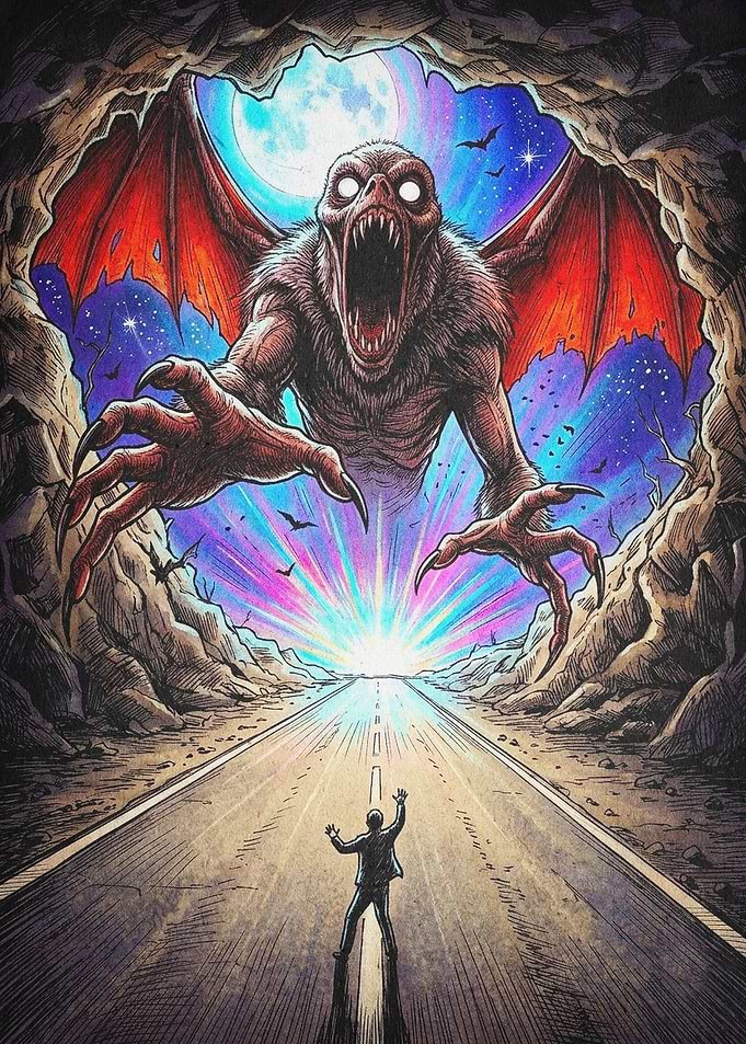 Monster Cave Dark Fantasy Art