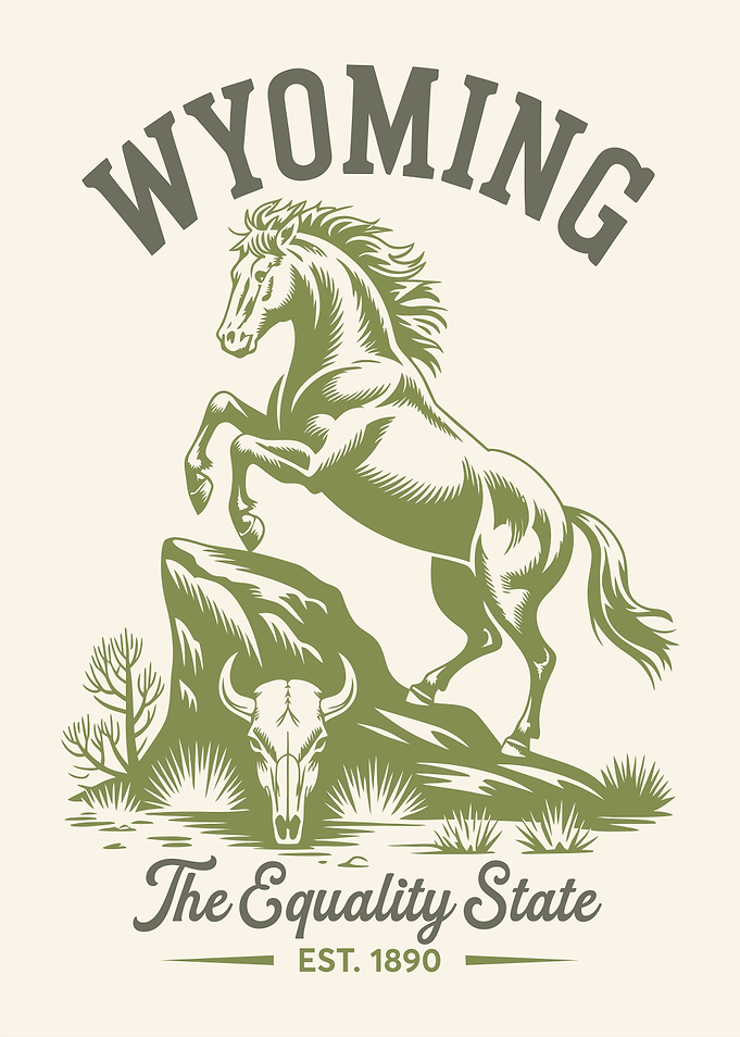 Wyoming The Equality State Horse Graphic