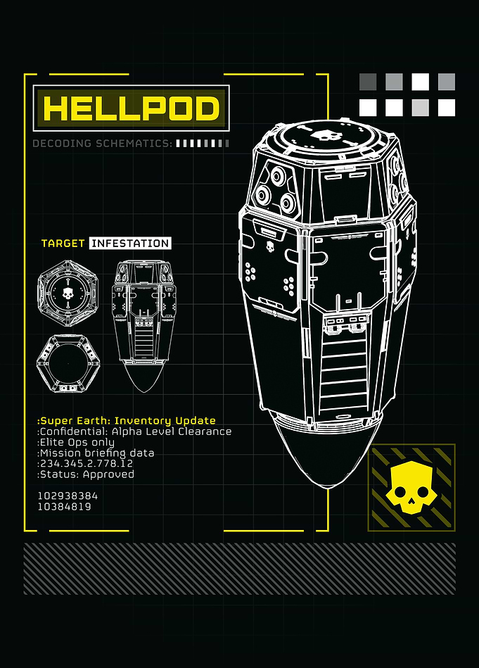 Helldivers II - Hellpod Vertical, Yellow Skull