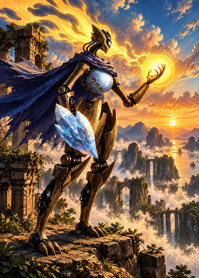 Celestial Robot Guardian of Ancient Ruins
