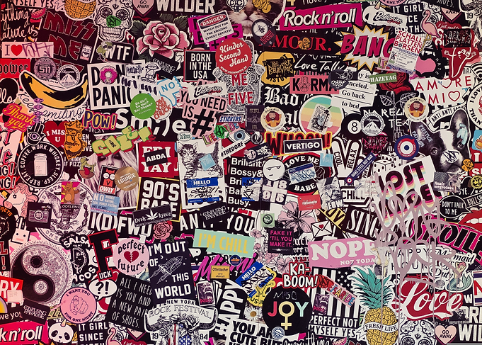 Vibrant Pop Art Sticker Bomb Collage
