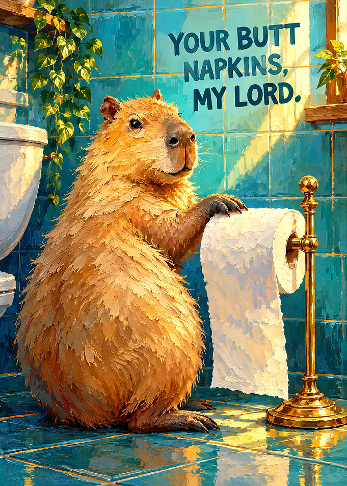 Capybara Offering Toilet Paper