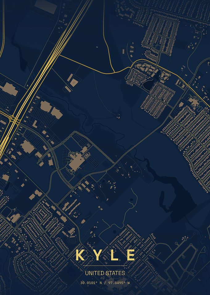 Kyle Texas Minimalist Map Poster