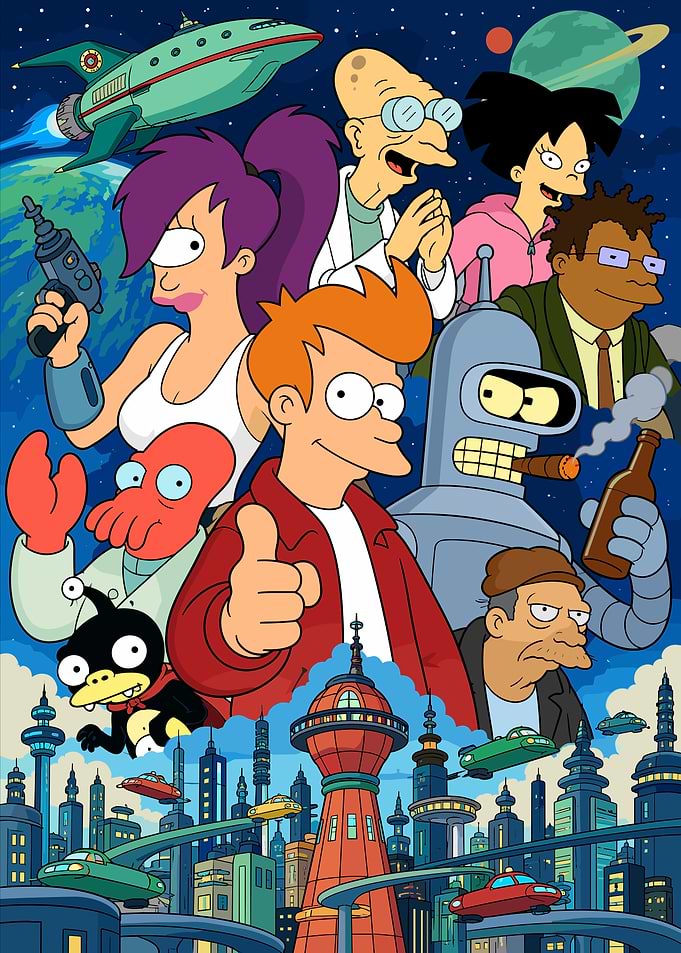 Futurama Cast Pixel Art Poster