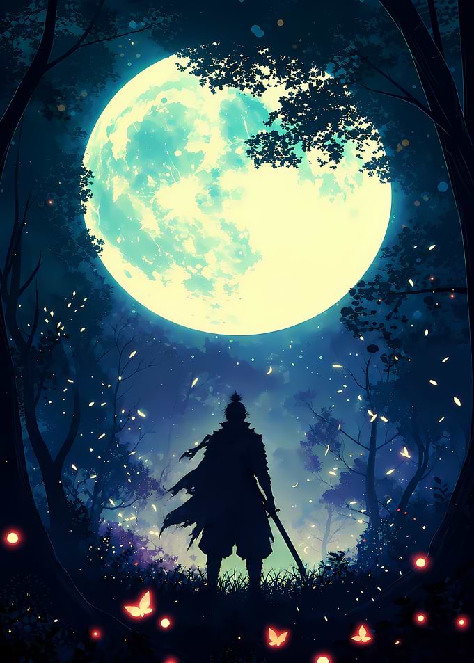 Samurai Under the Full Moon