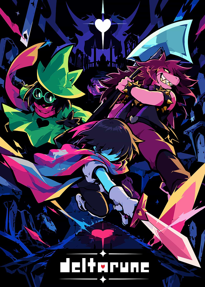 Deltarune Main Characters Action Poster