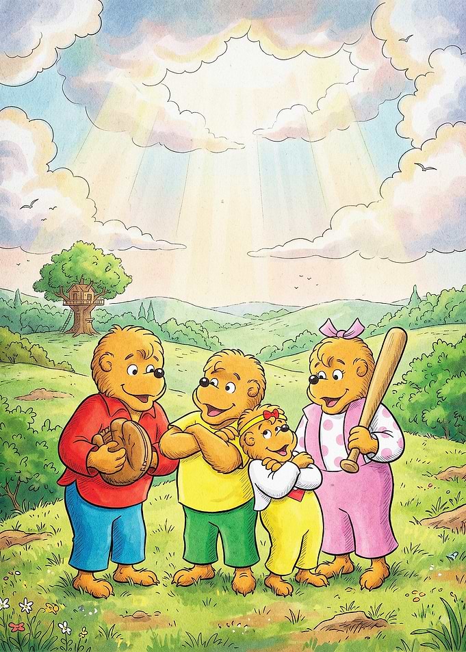 Bears Family Cute Cartoon Art