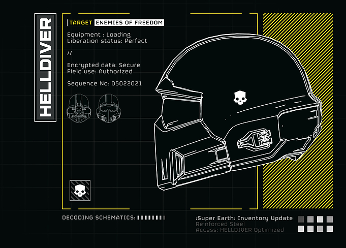 Helldivers II - Helmet Schematic, Enemies of Freedom