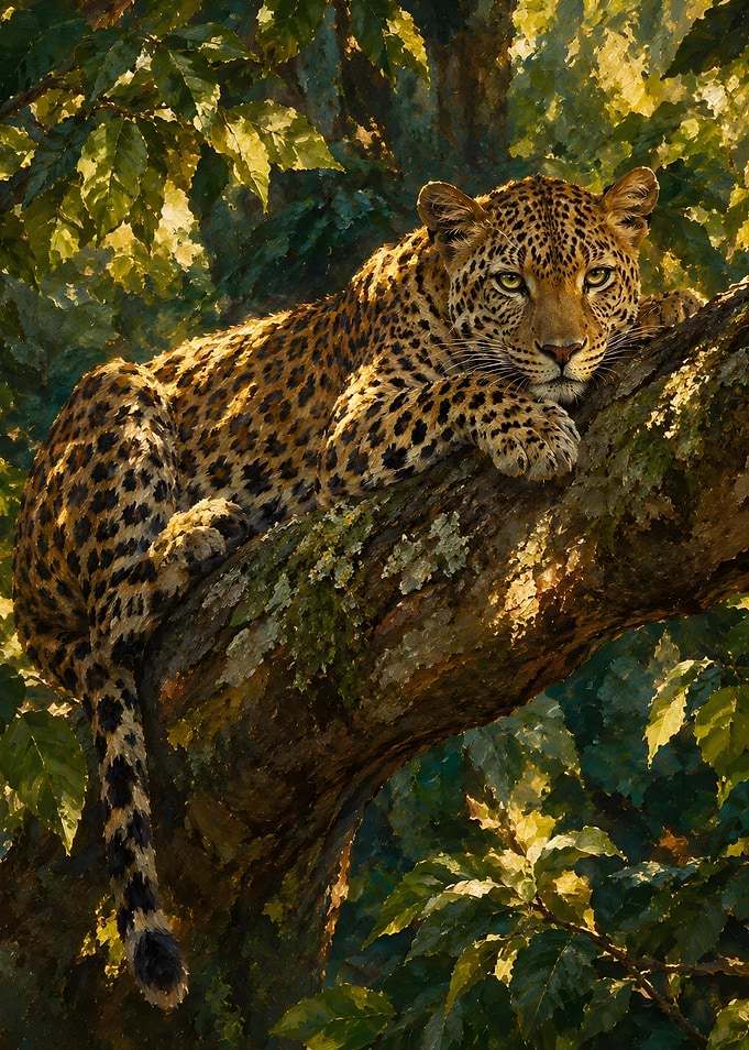 Leopard Resting in a Tree