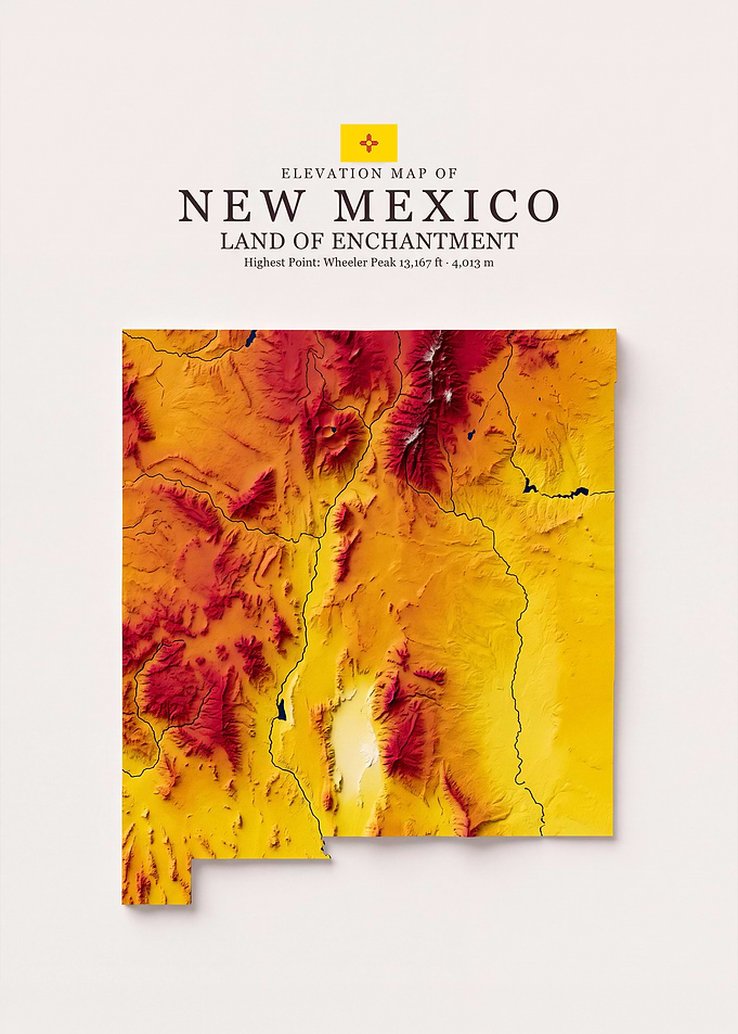 Elevation Map of New Mexico
