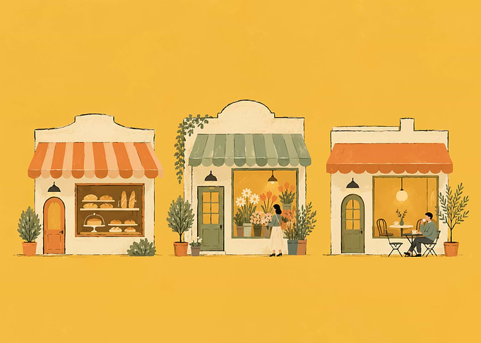 Charming Street of Small Shops