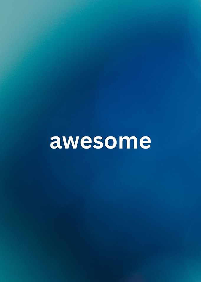 Awesome Text on Blue Background