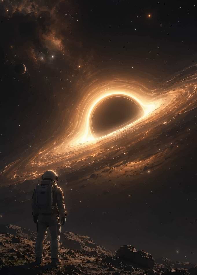 Astronaut Observing a Massive Black Hole