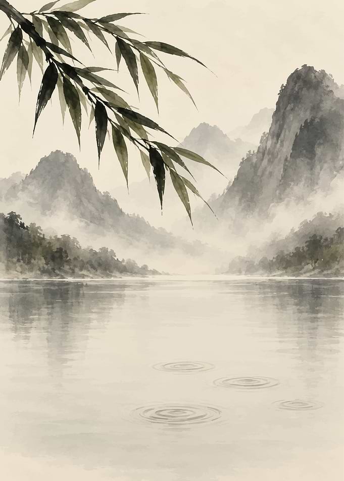 Traditional Ink Wash Landscape Painting