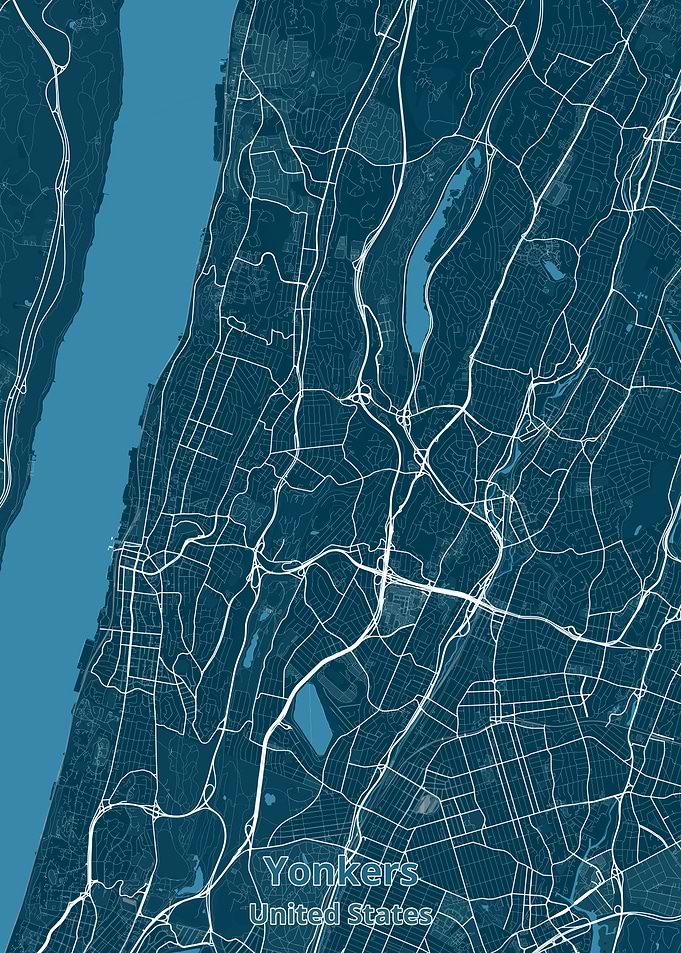 Yonkers City Map Print