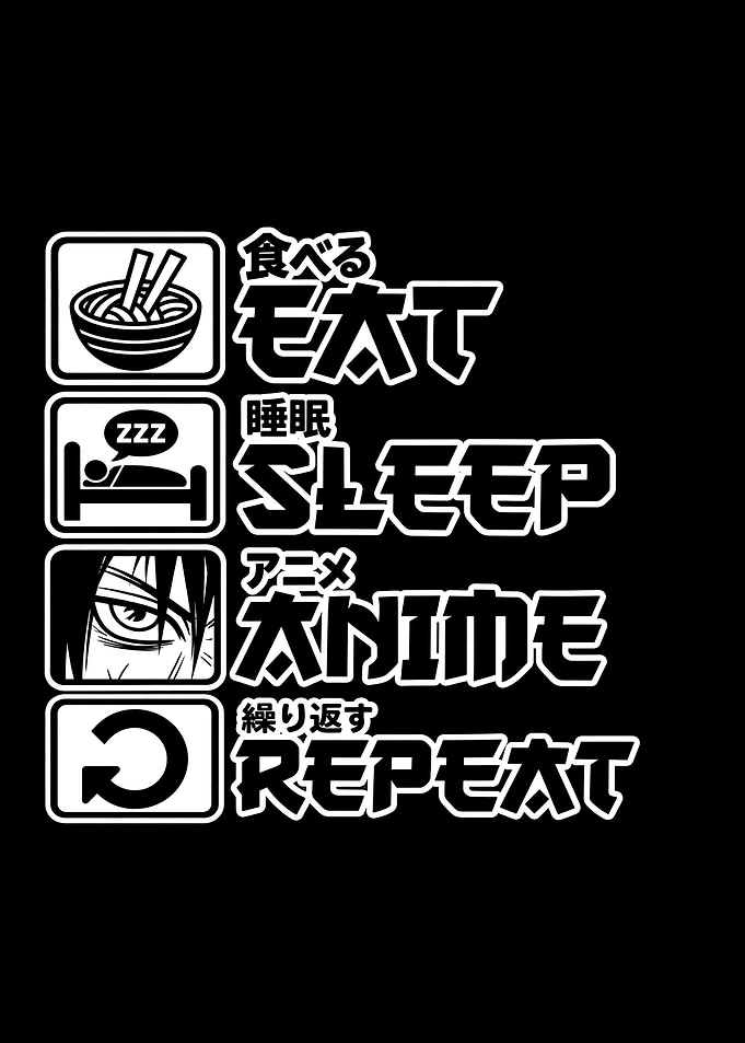 Eat Sleep Anime Repeat Graphic