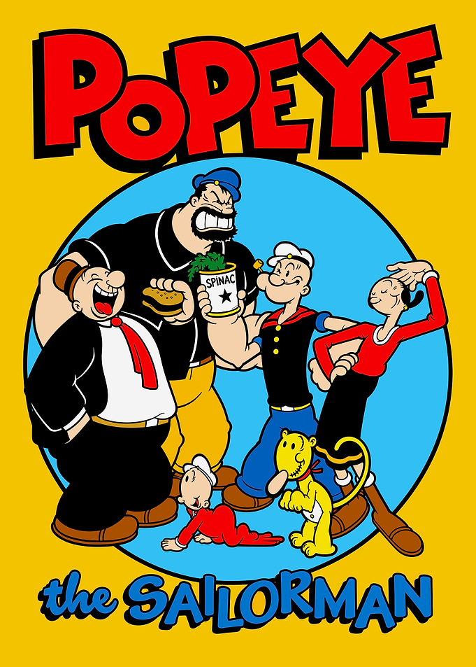 Popeye and Friends Cartoon Poster