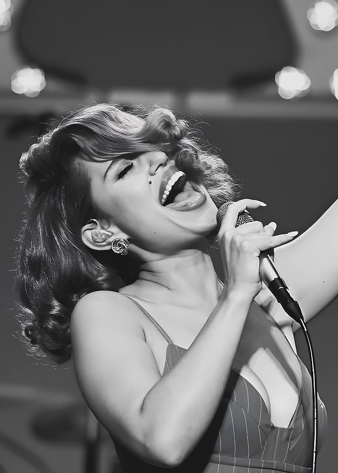 Singer performing with passion