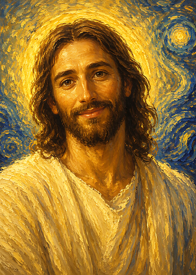 Portrait of Jesus in Van Gogh Style