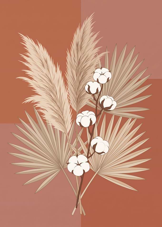 Boho Dried Floral Arrangement Art